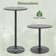 thumbnail image 2 of Hyxoo Round Bistro Table, Height Adjustable Bar Height Cocktail Table, High Top Pub Table Snack Table with Heavy-Duty Metal Base for Home Bar, Dining Room, Restaurant，Black, 2 of 9