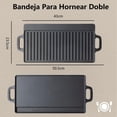 thumbnail image 2 of Plancha para Parrilla de Hierro Fundido Reversible Fácil de Limpiar Antiadhesiva 50.5 * 23.5cm para, 2 of 6