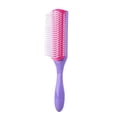 thumbnail image 1 of 2pcs 9 Rows Styling Brush Straight Curly Hair Detangling Massage Comb (Purple), 1 of 10