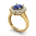 thumbnail image 2 of 2.72 ct Oval Cut Simulated Tanzanite with Simulated Diamond Halo Accents 18K Yellow Gold Womens Engagement Ring, 2 of 5