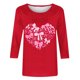 thumbnail image 5 of RKSTN Valentines Gift 3/4 Length Sleeve Womens Tops Oversized Crewneck Valentine Day Loves Heart Graphic Print Short Sleeve T Shirt Womens Casual Plus Size Round Neck Three Quarter Sleeve Tee Shirt, 5 of 6