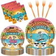 thumbnail image 2 of UYGDUY-Summer Ween Party Decorations - 96 Pcs Orange Summer Halloween Supplies Favors for Boys Girls Spooky Hawaii Beach Ghosts Disposable Paper Dessert Plates Napkins Forks Tableware Decor Set, 2 of 2
