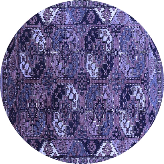 Ahgly Company Indoor Round Oriental Blue Industrial Area Rugs, 8' Round