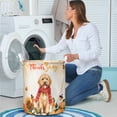 thumbnail image 4 of Happy Thanksgiving Goldendoodle with Turkey Pumpkins Autumn Vibes Foldable Laundry Basket Doodle Dog Lover Gifts Idea Organizer Storage with Handles - 12018, 4 of 5