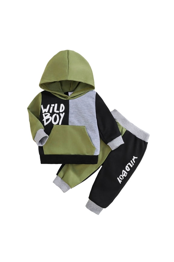 Toddlers Winter Clothes Kids Winter Clothes Toddler Boy Clothes Color Blocking Hoodies + Pants Fall Winter Outfits 12-18 Months