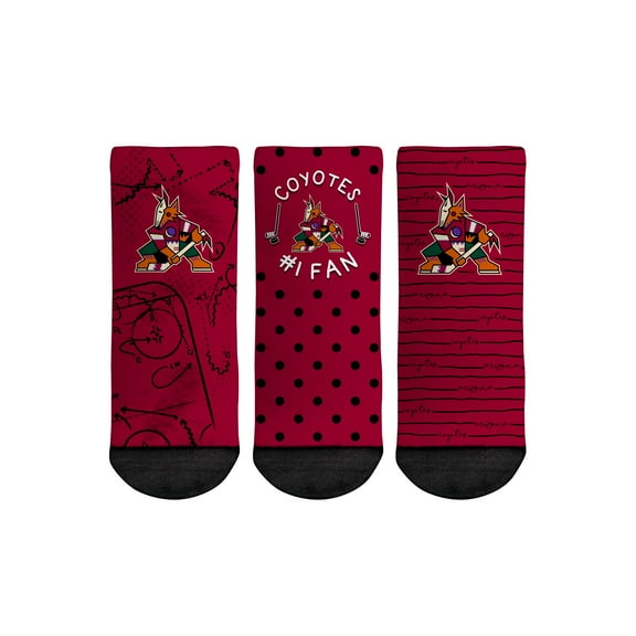 Toddler Rock Em Socks Arizona Coyotes #1 Fan 3-Pack Crew Socks Set