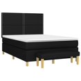 Box spring bed with mattress black 140x190 cm fabric