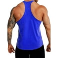 thumbnail image 3 of Mrrootc Men's Summer Sports Fitness Round Neck Sleeveless Solid Casual Tank Tops, 3 of 3