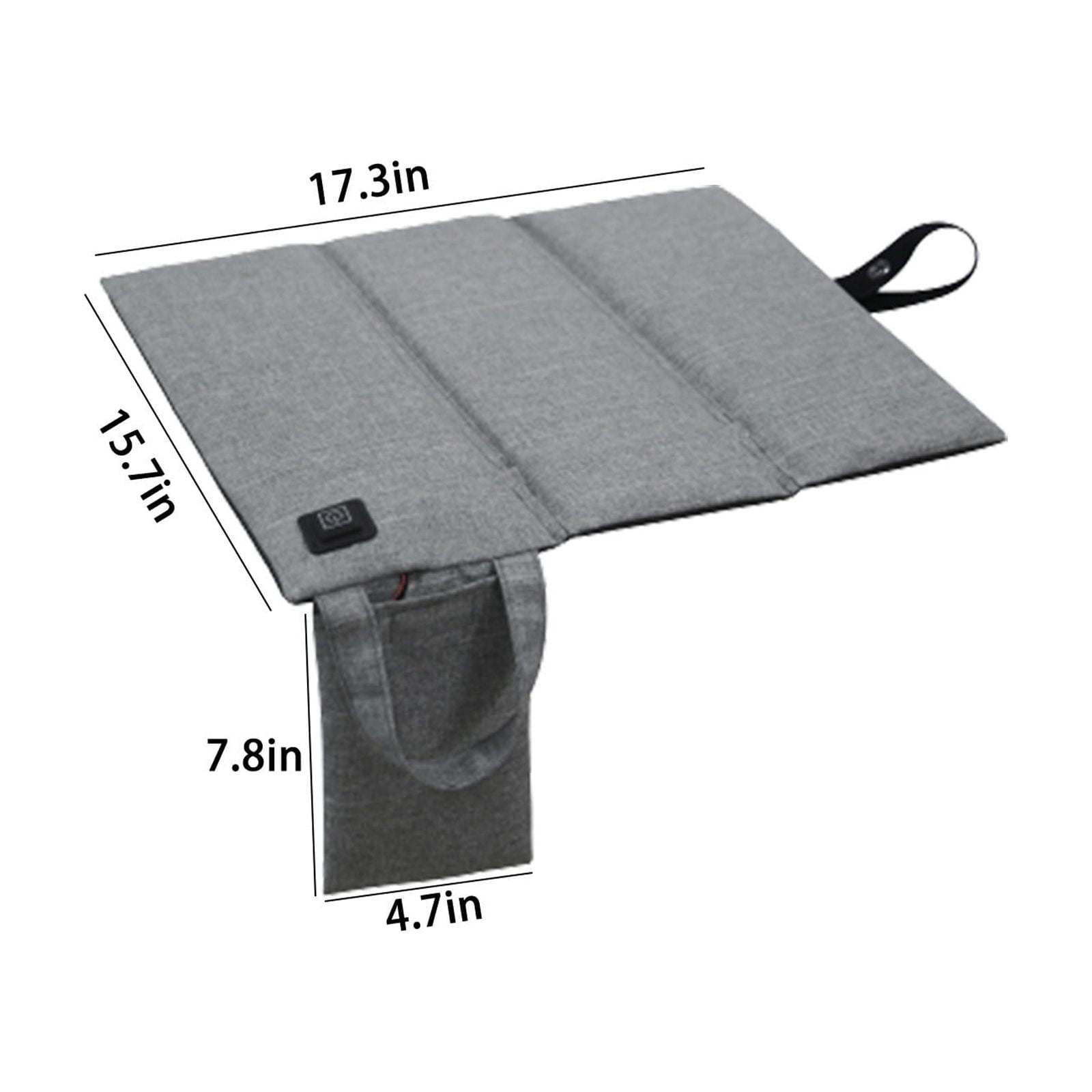 Hwuxmo USB Electric Heating Seat Cushion,Portable Heated Seat Cushion,Car Heated Seat Cover Foldable Heating Pad With 3 Temperature Level For Fishing, Hunting Gray
