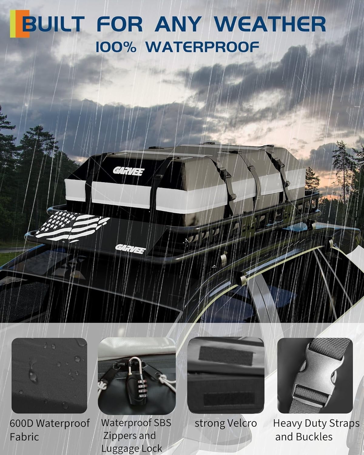 GARVEE Roof Rack Cargo Basket,51"x36"x5" Universal Rooftop Cargo Carrier Basket with Luggage Bag for Suvs,Trucks,Vehicles
