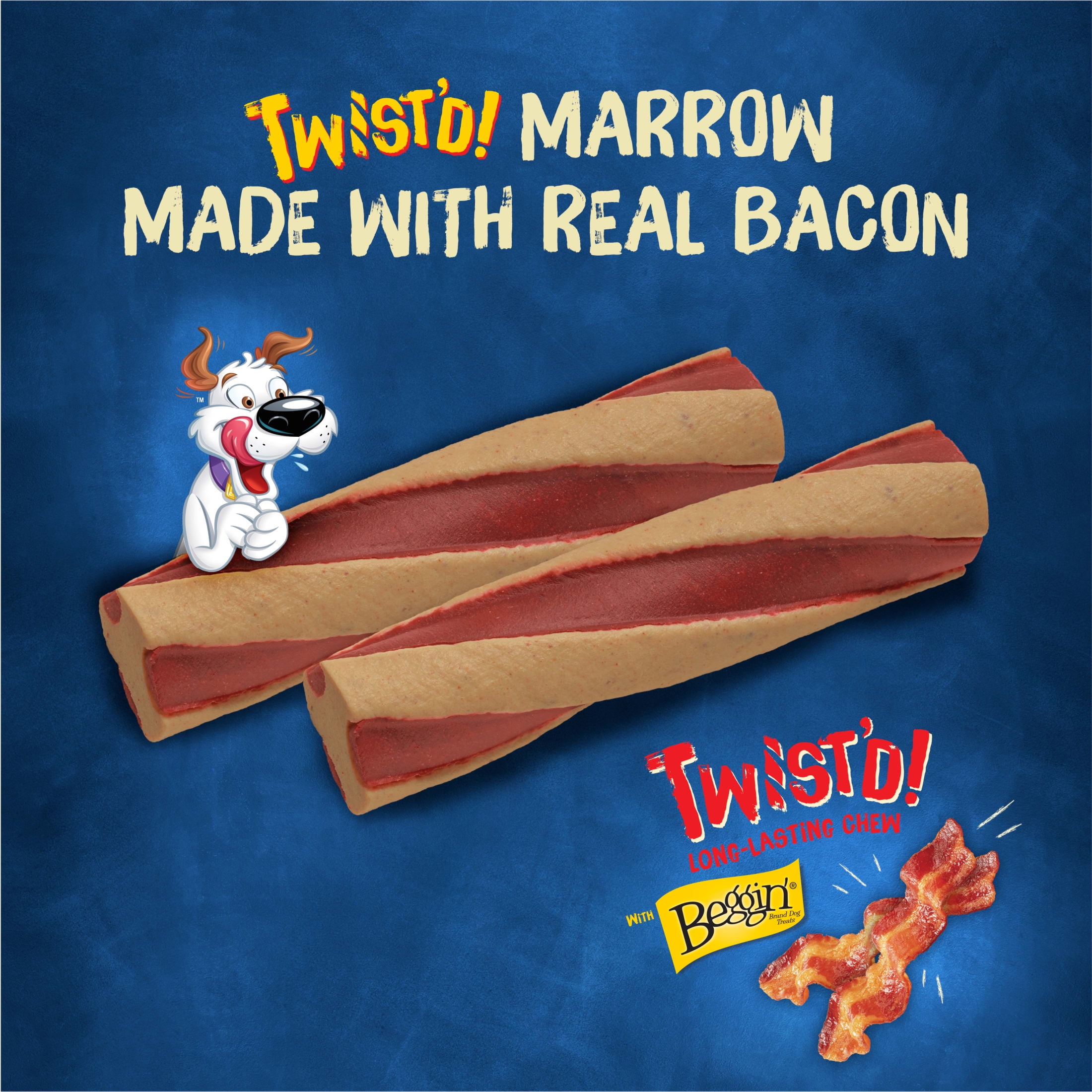 (4 pack) Purina Busy Bone with Beggin' Twist'd Small & Medium Dog Treats with Bacon, 10.5 oz Pouch (3 Count)