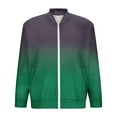 thumbnail image 4 of ZCFZJW Men's Ombre Bomber Jacket Lightweight Fall Jacket Full Zip Light Windbreaker Casual Tie Dye Gradient Print Long Sleeve Stylish Golf Jackets Green XXL, 4 of 5