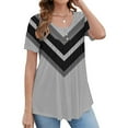 thumbnail image 2 of Endives Women's Tunic Tops Short Sleeve T-shirt Shirts Up Casual Ruched Blouses T shirt, 2 of 5