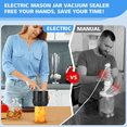 thumbnail image 7 of Cordless Electric Mason Jar Vacuum Sealer - USB Rechargeable, LED Display, Works with Regular & Wide Mouth Jars, Includes 10 Lids, Ideal for Food Preservation, Fermentation, Meal Prep, 7 of 7