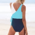 thumbnail image 7 of Sngxgn Swimsuit for Women Bathing Suits Front Cutout Adjustable Straps Ruched Swimwear(Blue,L), 7 of 7