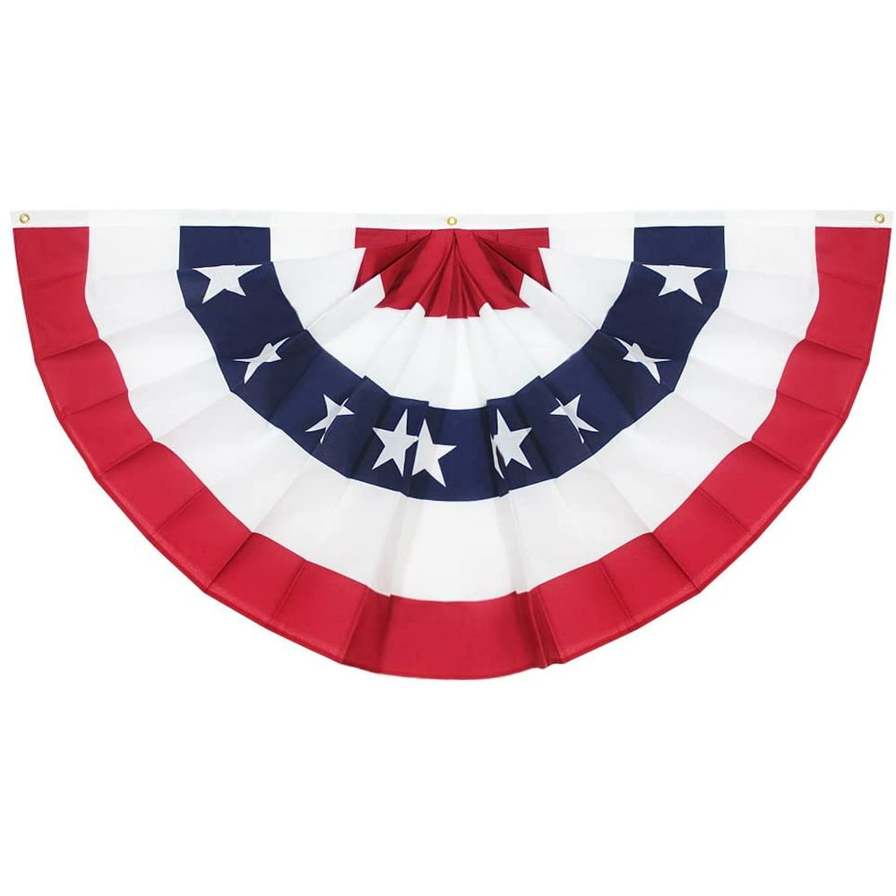 Anley Usa Pleated Fan Flag 3x6 Feet American Us Bunting Flags