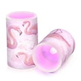 thumbnail image 2 of Set of 2 Flameless Candles Lights with Remote Control Flickering LED Candles Electric Candles for Home Decor Parties Pink Flamingos with Golden Dot, 2 of 7