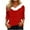 Red, variant on Kaemgyyd Womens Long Sleeve Tops Fashion Christmas Print 3/4 Sleeve T-Shirts Oversized Sherpa V Neck Pullover Loose Tee Clothes