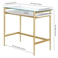 thumbnail image 5 of Henn&Hart 36" Brass/Faux Marble Metal/Glass/Faux Marble Home Office, 5 of 7
