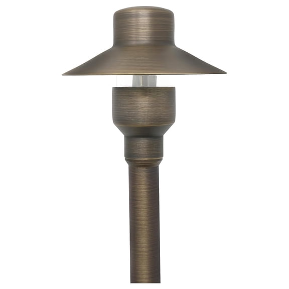 M4943 Top Hat & Area Light for 12 Volt Low Voltage Brass Landscape Pathway Lighting (Light Bulb Not Included)
