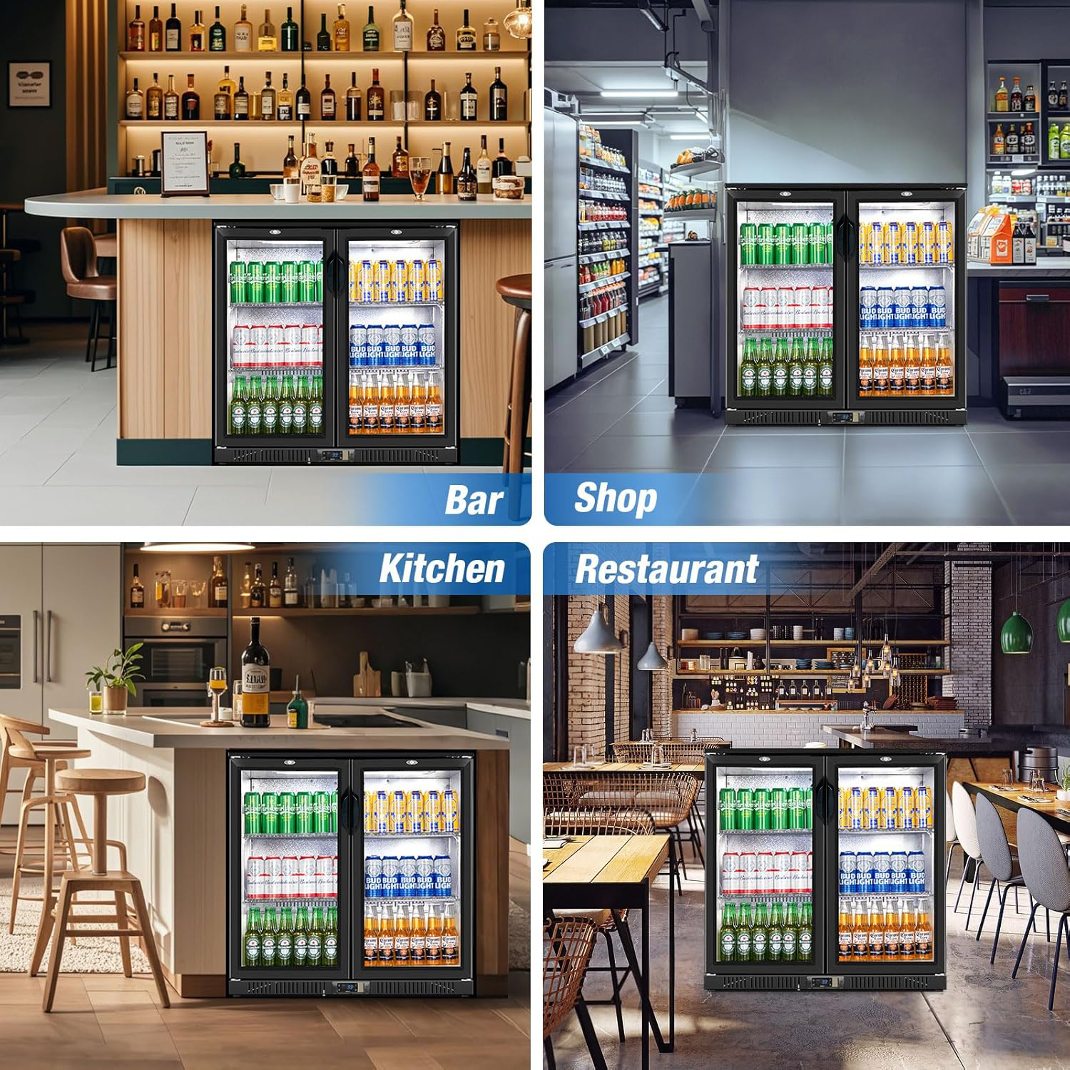 35 1/2 inch, 7cu.ft, Commercial under counter Fridge, Restaurant Beverage back bar cooler, NSF certified