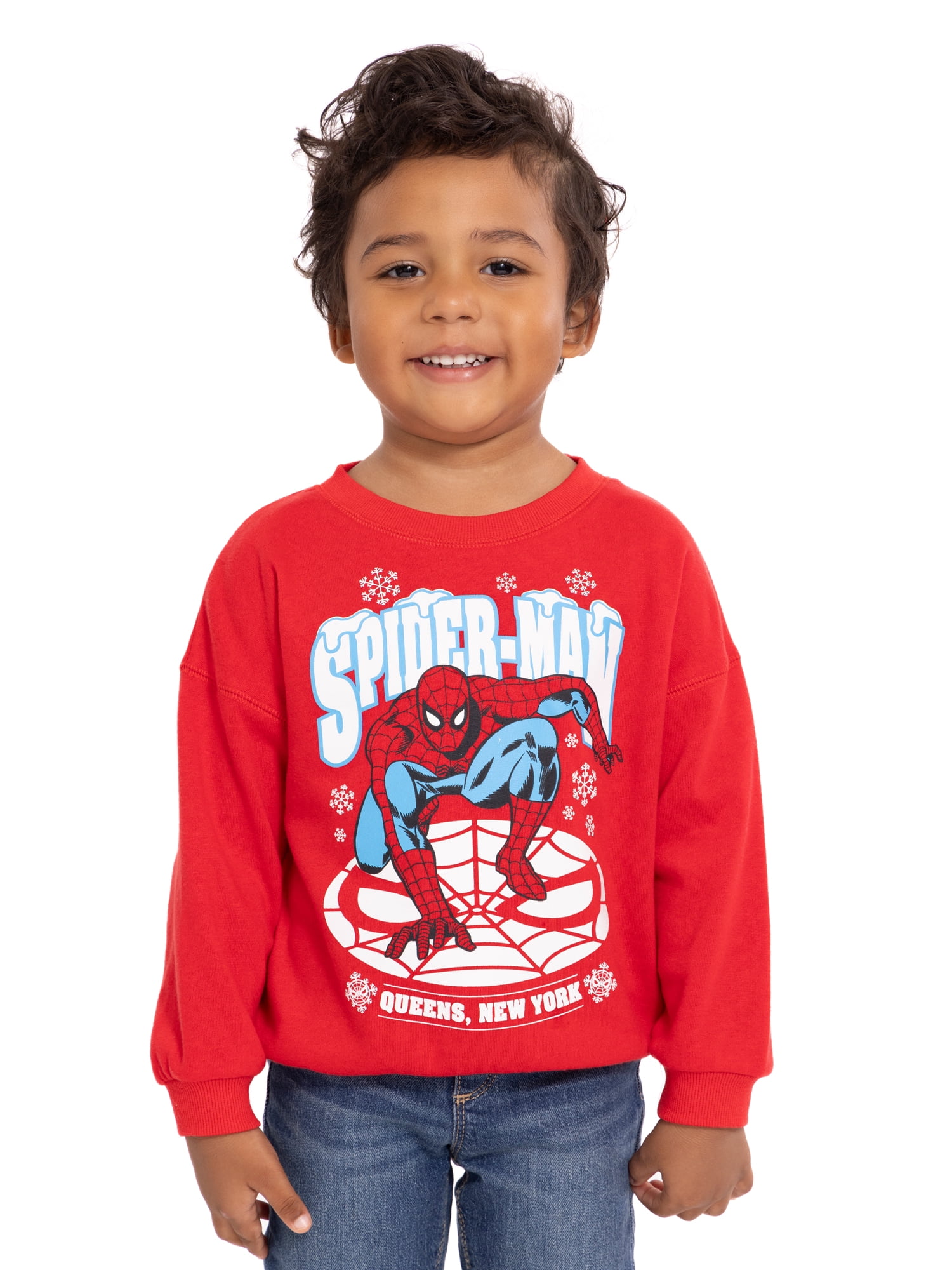 Spider-Man Toddler Boy Holiday Crewneck Sweatshirt, Sizes 12M-5T