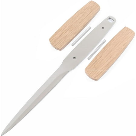Letterman Knife Kit - DIY Fixed Blade Knife - (Blade Blank & Pinstock w/Pre-machined Bloodwood Handle Blanks) - (USA Design) - (Gift Boxed) - (by KnifeKits)
