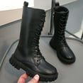 thumbnail image 5 of yocbz Girls Cowboy Boots Combat Boots for Girls Toddler Lace Up Boots for Toddler/Little Kid/Big Kid Black,Size for US 3.5, 5 of 8