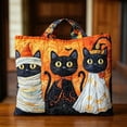 thumbnail image 3 of Halloween Quilted Tote Bag,Halloween Cat Quilted Tote Bag Reusable Shopping Tote Large Capacity Trick or Treat Bag Fall Cat Lover Gift for Women Daily Commute Shoulder Strap Handbag, 3 of 6