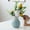 Gradient Light Blue, variant on Matte Lotus Leaf Ceramic Vase - Rustic Vintage Flower Vase for Home, Living Room, Shelf and Dining Table Decor-6.3IN.