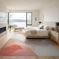 thumbnail image 3 of ODIKA 9'x12' Washable Area Rug Peach Ombre Swirling Wave Abstract Watercolor Flow Gradient Pastel for Dining Room, Basement, Large Office, Non-Slip Chair-Friendly, 3 of 7