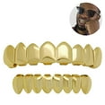 thumbnail image 2 of 18k Plated Gold Brass Tooth Set Shiny Hip Hop Gold Teeth Glossy, 2 of 5