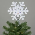 thumbnail image 5 of Northlight 12" Lighted White Snowflake Christmas Tree Topper - Multicolor Lights, 5 of 6