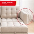 thumbnail image 4 of Puremind Sofa Modulaire avec Ottomane de Rangement, Canapé Sectionnel en U avec Accoudoirs Réglables pour Salon/appartement, Beige, 4 of 7