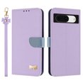 thumbnail image 2 of Wallet Case For Google Pixel 8A Crossbody Strap & Short Hand Strap with RFID Blocking Credit Card Slots, Cute Bow Design Flip PU Leather Stand Magnetic Closure Phone Cover,Purple, 2 of 12