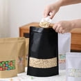 thumbnail image 2 of 100 bolsas de papel kraft resellables, color blanco para almacenamiento de alimentos con ventana mate, cierre reutilizable con cremallera y sellado térmico para embalaje, 2 of 4