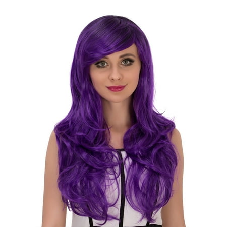 Halloween Women Cosplay Wigs Coastacloud Long Purple Ombre Wavy