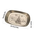thumbnail image 3 of Vacemry Under $5 Vintage Style Metal Tray, Christmas Themed Snack Dish with Reindeer Snowflake Print, Decorative Serving Platter for Candy Cookies Party, Kitchen Dining Tabletop, 3 of 6