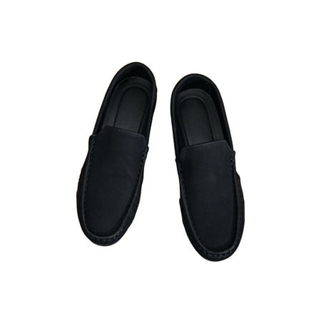 

Eloshman Men Flats Comfort Casual Shoes Classic Loafers Wedding Non-Slip Slip On Penny Loafer Lightweight Boat Shoe Black 8.5