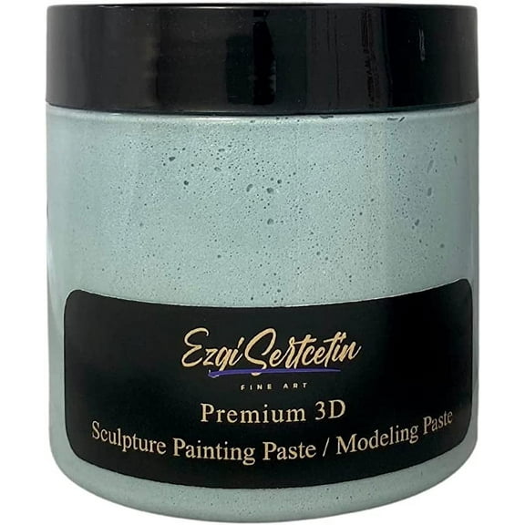 3D Sculpture Painting Paste|Modeling Paste|Decorative Plaster|Ready to Use|Unique Metallic Pearl and Neon Colors|Ideal for Artwork|Stencil|Flowers|Texture and Art Relief|6 oz|Metallic Aqua