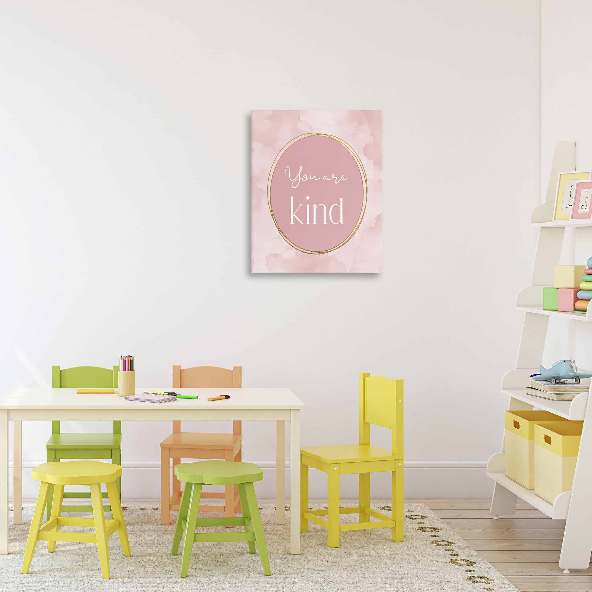 Stupell Industries Pink Golden Affirmation Canvas Wall Art, design by Christine Simpson Art