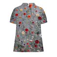 thumbnail image 3 of Tops de Manga Corta para las Mujeres Suelto Ajuste Casual Cortado Manga Corta Blusa de Impresión, Camisa Suelta de Cuello Redondo de Poliéster, Lavado a Mano Primavera Verano, 3 of 7