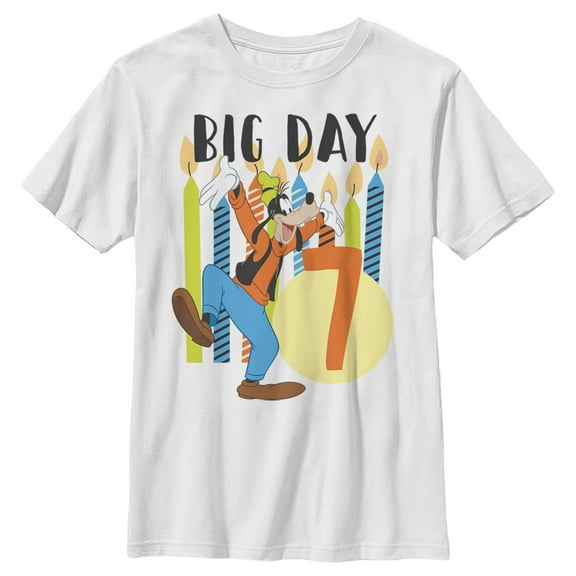 Boy's Mickey & Friends Goofy 7th Birthday Graphic Tee White X Large