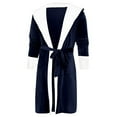 thumbnail image 6 of XIAOCHA Women's Sherpa Robe Hooded Belted Long Sleeve Night Gown, 6 of 7