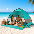 thumbnail image 2 of Automatic Pop Up Beach Tent , UPF 50+ Sun Shelter for 2-3 Person, Lightweight Portable Beach Shade for Camping, Fishing, Outdoor, Green, 2 of 8