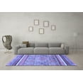 thumbnail image 3 of Ahgly Company Machine Washable Indoor Round Abstract Blue Modern Area Rugs, 7' Round, 3 of 4