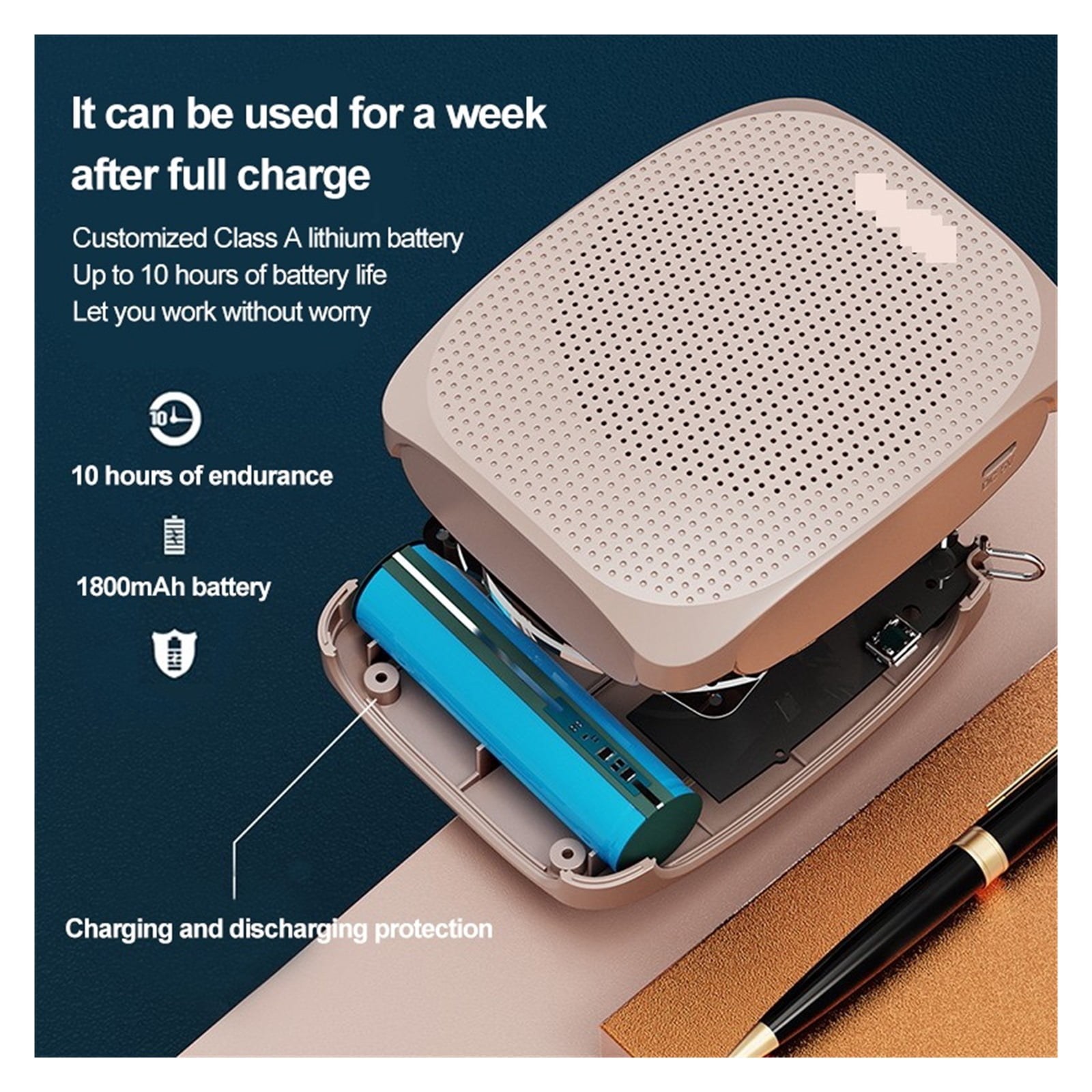 10W Portable Voice Amplifier Wireless/Wired Microphone AUX Audio Portable Speaker USB For Teachers Tourrist ,Powerful&Original Sound