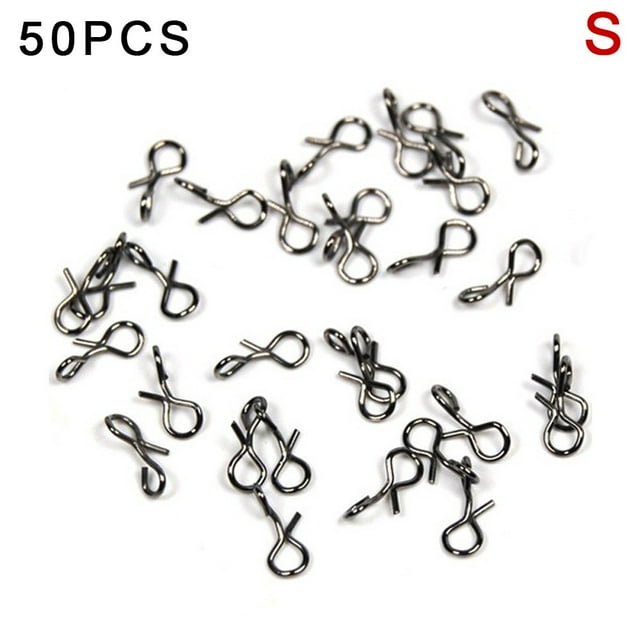 50Pcs Stainless Steel Fly Fishing Snap Hooks / Links / Connectors Quick Change