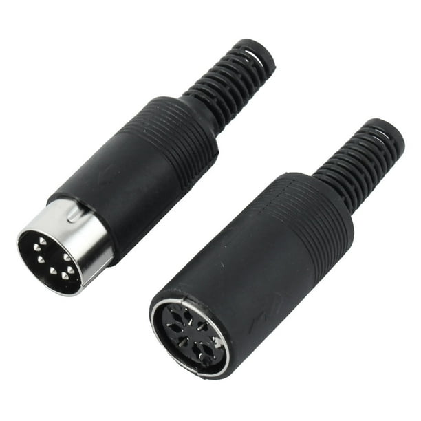 Par negro DIN 7 pin hembra + Audio AV para enchufe macho conector