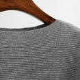 thumbnail image 5 of BOOMILK Sweaters for Women Trendy One-Neck Bat Sleeve Long-Sleeve Knit Sweater Pullover Fall Winter Gray, 5 of 6